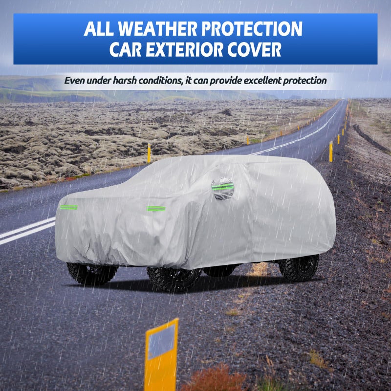 Migaven Car Cover Custom Fit for Chevrolet Chevy Suburban 1973-2025, Migaven Waterproof Full Exterior Cover Sun Rain Protection with Door Zipper and Cotton Lining, Silver - Image 5